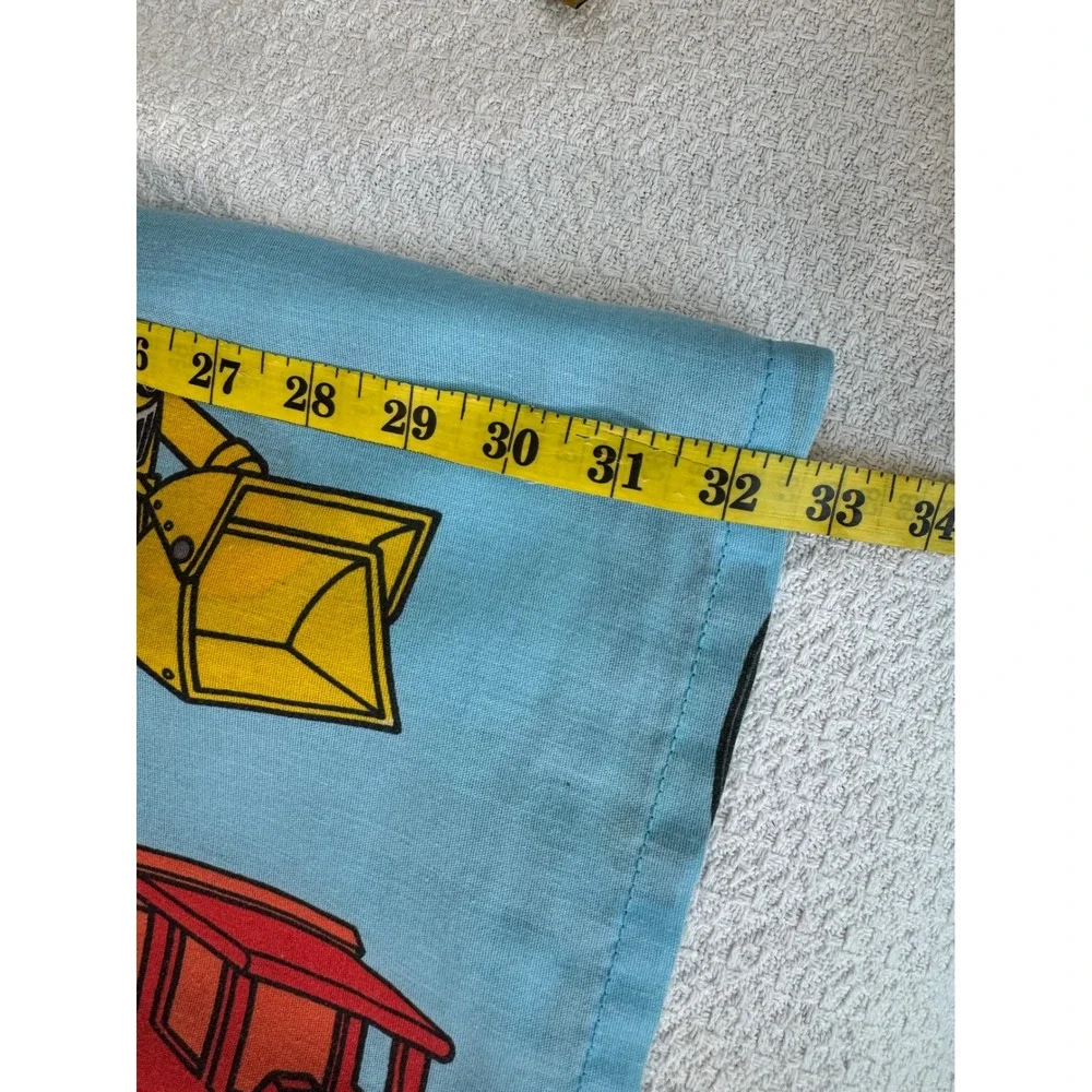 Vintage Bob the Builder Twin Size Sheet Set Blue Construction 2001 Cotton Poly
